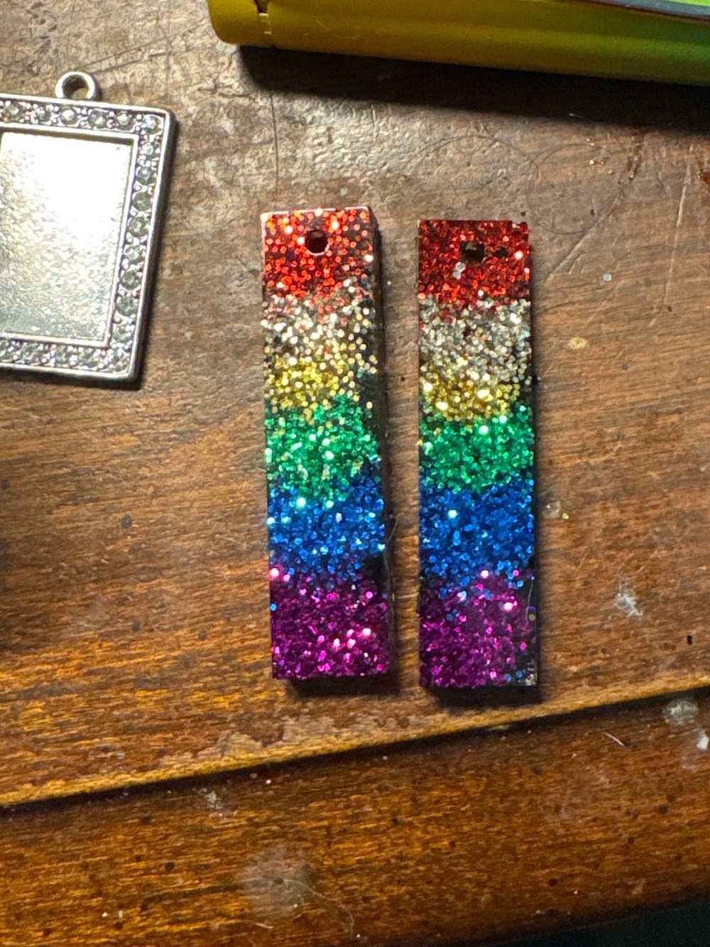 Resin Pride Earrings Handcrafted